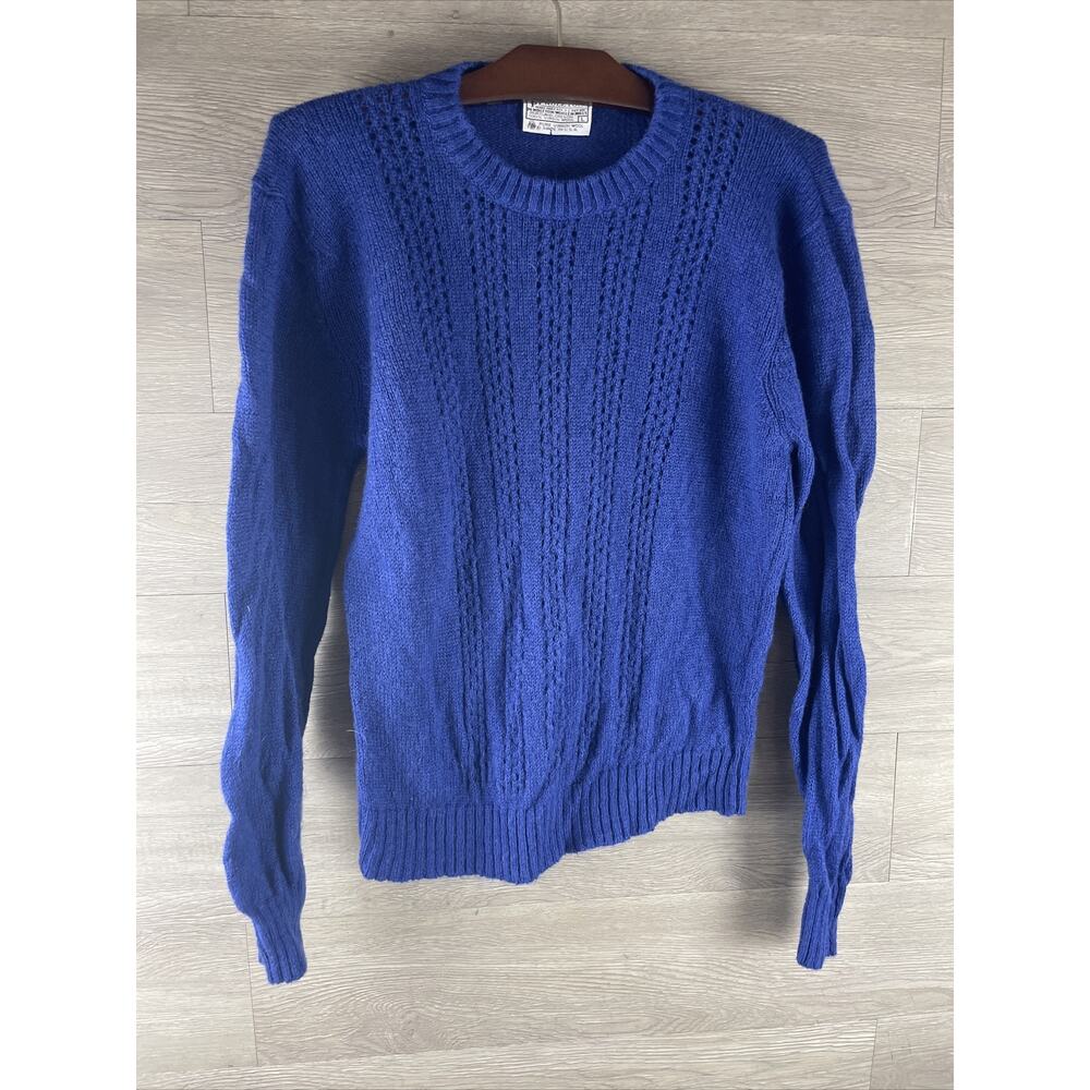 Pendleton Women’s Large Sweater Blue Pure Virgin Wool USA Pullover VTG Made USA